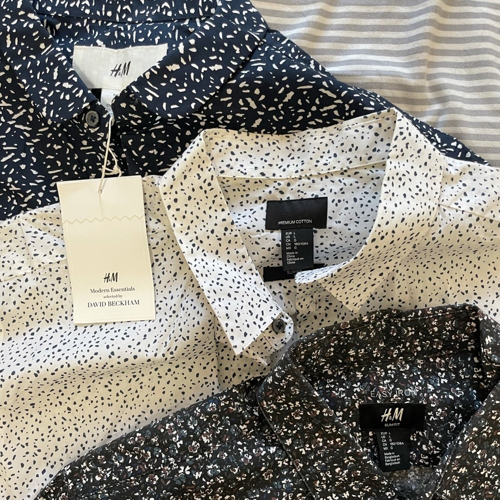 *NWT* Pack of 3 Printed Men’s H&M Dress Shirts